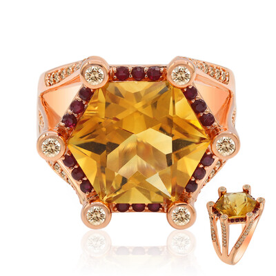 Anillo en oro con Citrino de Madeira (Adela Gold)