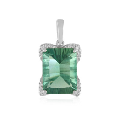 Colgante en plata con Fluorita verde