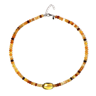 Collar en plata con Cuarzo miel