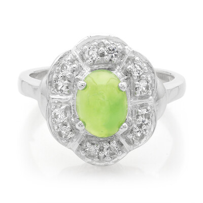 Anillo en plata con Crisoprasa imperial