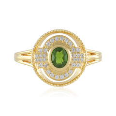 Anillo en plata con Diópsido de Rusia