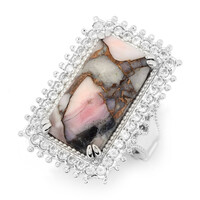 Anillo en plata con Ópalo mosaico rosa (Dallas Prince Designs)