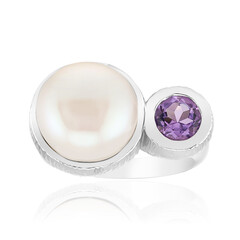 Anillo en plata con Perla blanca Freshwater (Michelle Albala)
