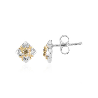 Pendientes en plata con Diamante I3 champán