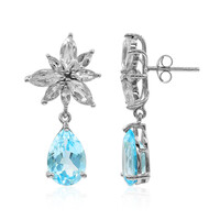 Pendientes en plata con Topacio azul cielo