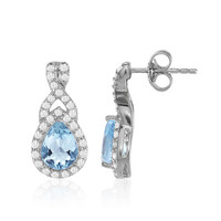 Pendientes en plata con Topacio azul cielo