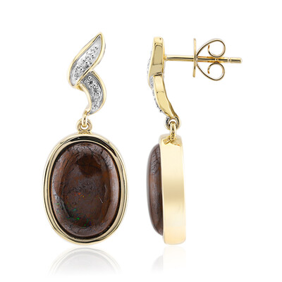 Pendientes en oro con Ópalo Boulder