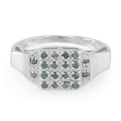 Anillo de hombre en plata con Diamante fantasía