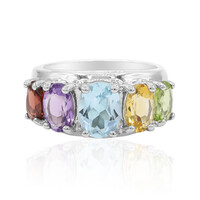 Anillo en plata con Topacio azul cielo
