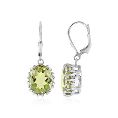 Pendientes en plata con Quarzo limón