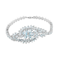 Brazalete en plata con Topacio azul cielo