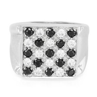 Anillo de hombre en plata con Espinela negra