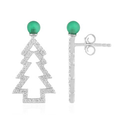Pendientes en plata con Ónix verde