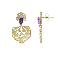Pendientes en oro con Amatista (Ornaments by de Melo)