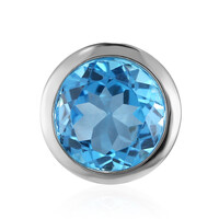 Colgante en plata con Topacio azul suizo