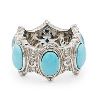 Anillo en plata con Turquesa bella durmiente (Dallas Prince Designs)