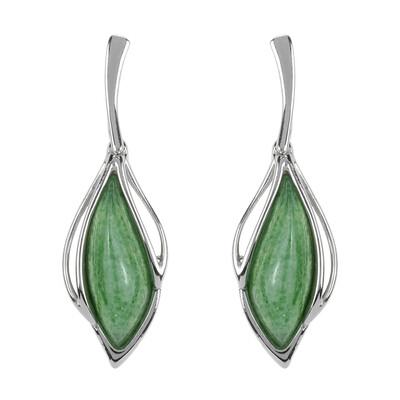 Pendientes en plata con Cuarzo verde (dagen)