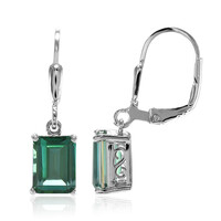 Pendientes en plata con Topacio verde mariposa