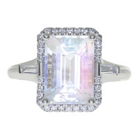 Anillo en oro con Piedra de Luna arcoíris (CIRARI)