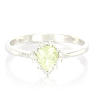 Anillo en plata con Turmalina cuprífera