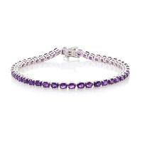 Brazalete en plata con Amatista de Zambia