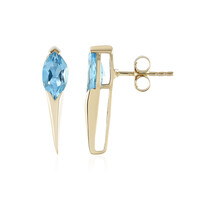 Pendientes en oro con Topacio azul suizo (de Melo)