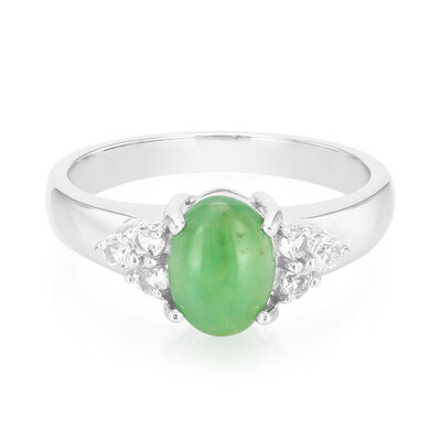 Anillo en plata con Crisoprasa imperial