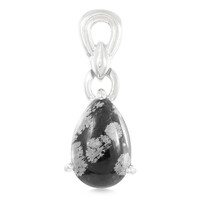 Colgante en plata con Obsidiana Copo de Nieve