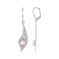 Pendientes en plata con Cuarzo rosa