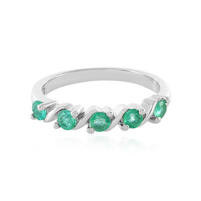 Anillo en plata con Esmeralda de Zambia