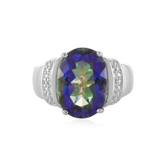 Anillo en plata con Cuarzo Místico azul