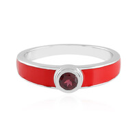 Anillo en plata con Rodolita frambuesa
