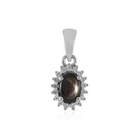 Colgante en plata con Zafiro estrella negra