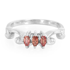 Anillo de hombre en plata con Rubí rojo atardecer