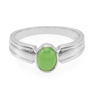 Anillo de hombre en plata con Crisoprasa imperial