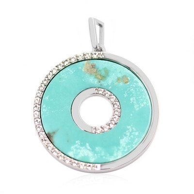 Colgante en plata con Campitos turquesas (Anne Bever)