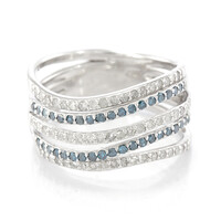 Anillo en plata con Diamante azul