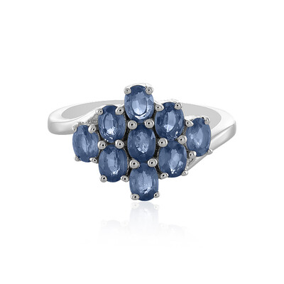 Anillo en plata con Zafiro azul