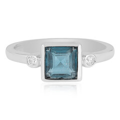 Anillo en plata con Cianita petróleo