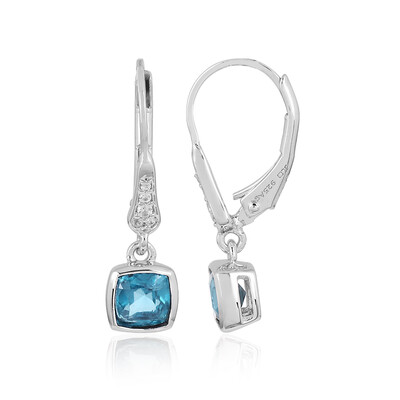 Pendientes en plata con Cianita petróleo