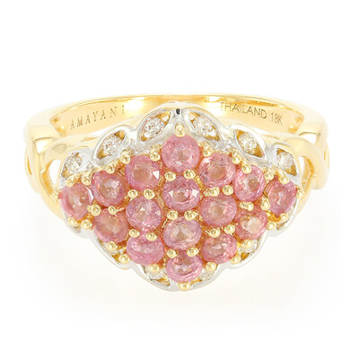 Anillo en oro con Zafiro Padparascha no calentado (AMAYANI)