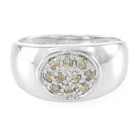 Anillo de hombre en plata con Diamante chocolate