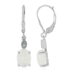 Pendientes en plata con Piedra de Luna arcoíris