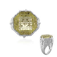 Anillo en plata con Quarzo limón