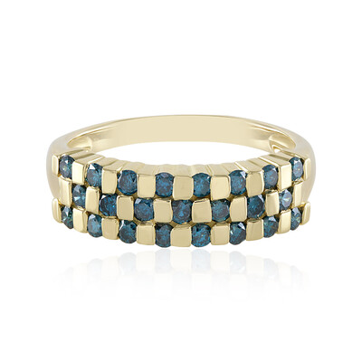 Anillo en oro con Diamante azul I2 (de Melo)