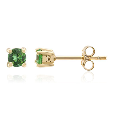 Pendientes en oro con Tsavorita de Tanzania