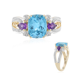 Anillo en oro con Topacio azul suizo (SUHANA)