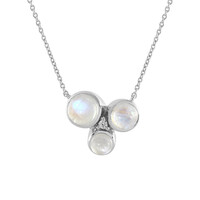 Collar en plata con Piedra de Luna arcoíris (KM by Juwelo)
