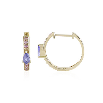 Pendientes en oro con Tanzanita