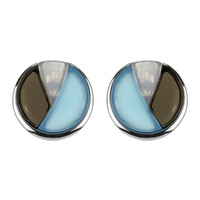 Pendientes en plata con Ágata azul